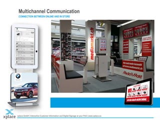 xplace GmbH | Interactive Customer Information and Digital Signage at your PoS | www.xplace.eu
Multichannel Communication
Stand XXX | Chart 6
CONNECTION BETWEEN ONLINE AND IN STORE
 