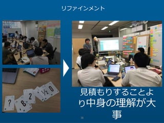 38
リファインメント
見積もりすることよ
り中身の理解が大
事
 