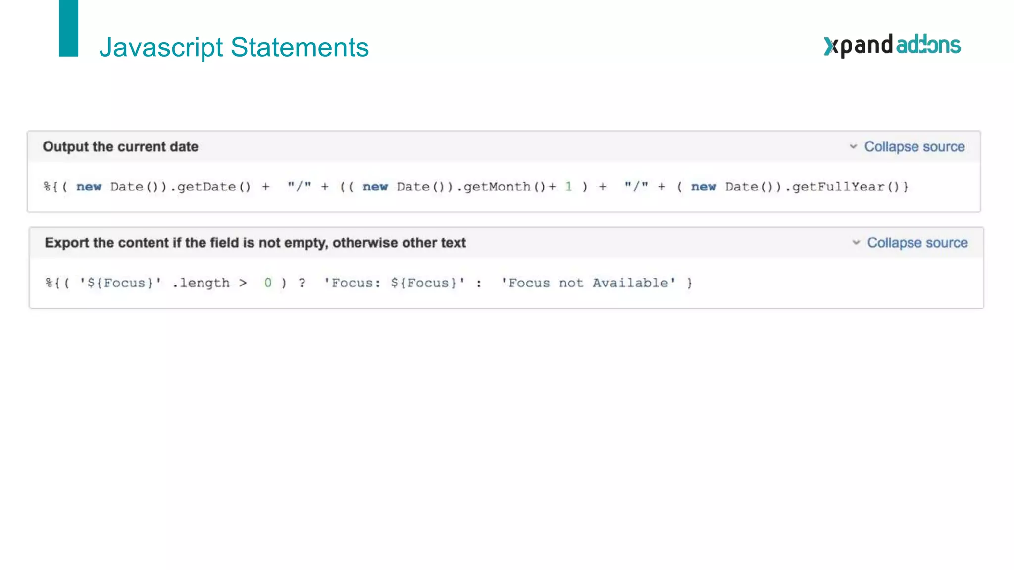 Javascript Statements
 