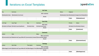 Iterations on Excel Templates
 