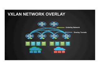 VXLAN NETWORK OVERLAY
Underlay Network
Overlay Tunnels
 