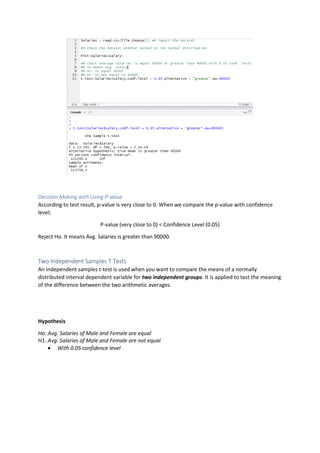 Hypothesis Tests in R Programming | PDF
