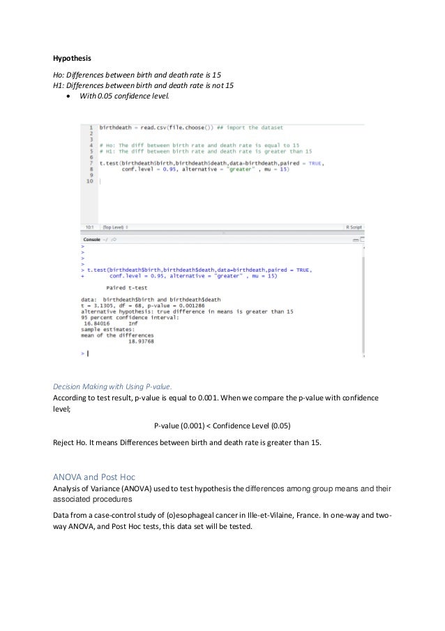 Hypothesis Tests in R Programming