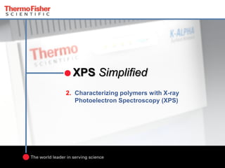 XPS Simplified
2. Characterizing polymers with X-ray
Photoelectron Spectroscopy (XPS)
 