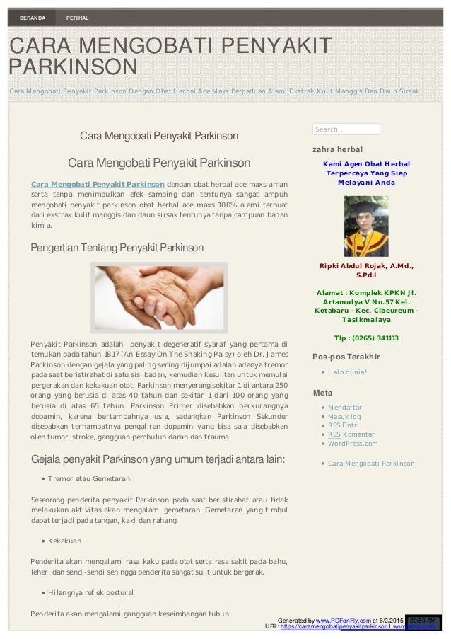 Cara Mengobati Penyakit Parkinson 