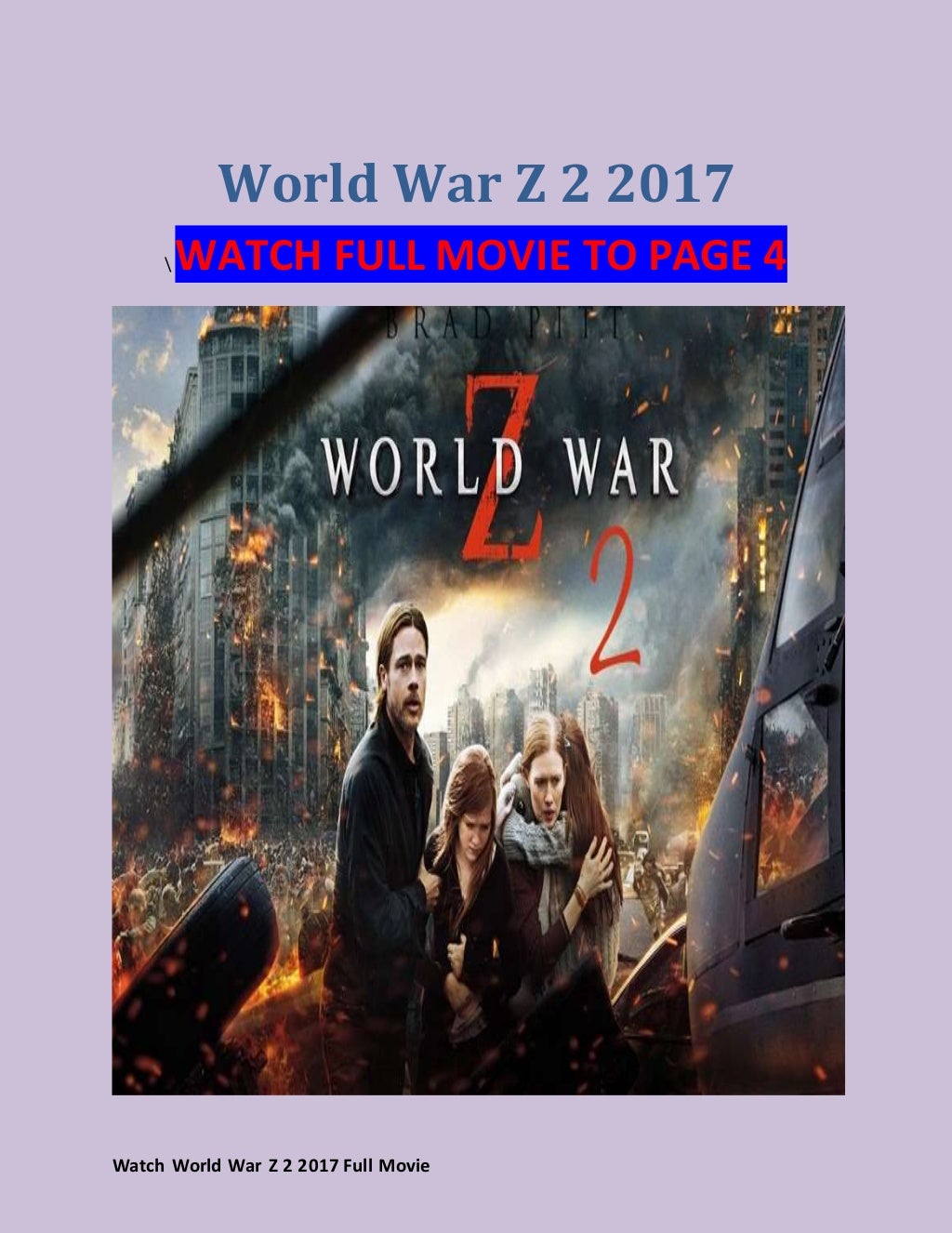 world war z streaming