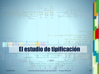 <<- las emociones, los pensamientos,
las esperanzas, las opiniones…
probablemente no puedan medirse
directamente, sin embargo, pueden
obtenerse aproximaciones útiles para
su estudio.
)”}
)^n}
.
Construcción de Escalas: una vista rápida - Enrique Morosini18/08/2016 138
El estudio de tipificación
 