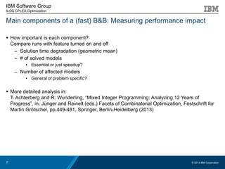 Recent MIP Performance Improvements in IBM ILOG CPLEX Optimization ...