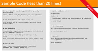 Sample Code (less than 20 lines)
 