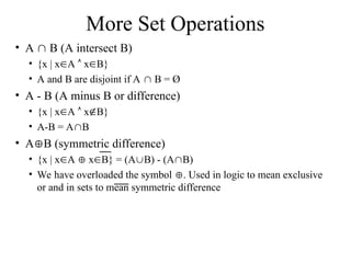 Set theory and basic set operations whith them | PPT