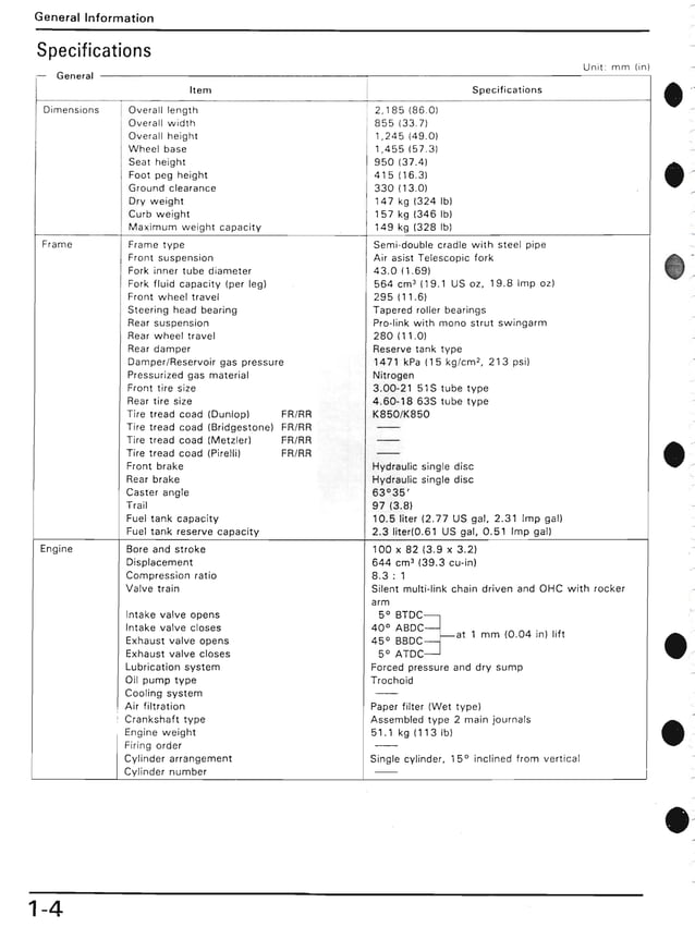2008 HONDA XR650L SERVICE MANUAL PDF visual data 8