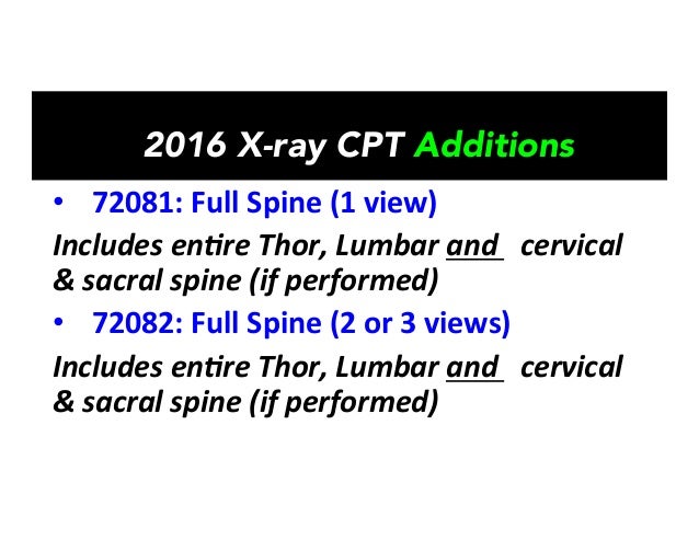 2016 Xray CPT Changes Affecting Chiropractors SLIDES