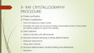 X - RAY CRYSTALLOGRAPHY TECHNIQUE | PPTX