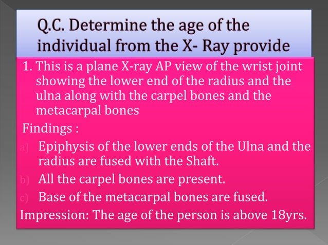 X-ray examination for determination of Age | PPTX
