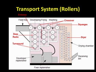 Transport System (Rollers) 
Entrance 
Deep 
Racks 
Turnaround 
Crossover 
Squeegee 
Dryer 
 