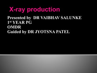 Presented by DR VAIBHAV SALUNKE
1st YEAR PG
OMDR
Guided by DR JYOTSNA PATEL
 