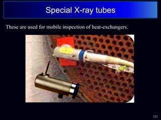 These are used for mobile inspection of heat-exchangers.
121
Special X-ray tubes
 