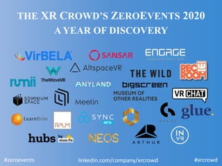 #xrcrowd
#zeroevents
THE XR CROWD’S ZEROEVENTS 2020
A YEAR OF DISCOVERY
linkedin.com/company/xrcrowd
 