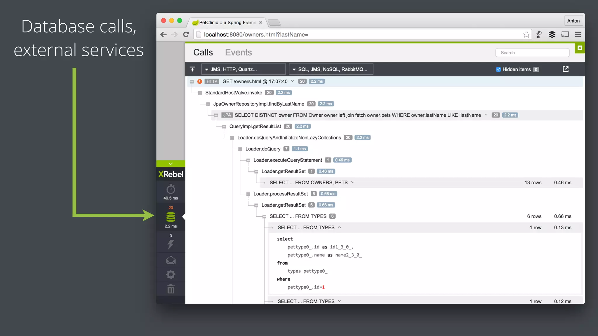 Database calls,
external services
 