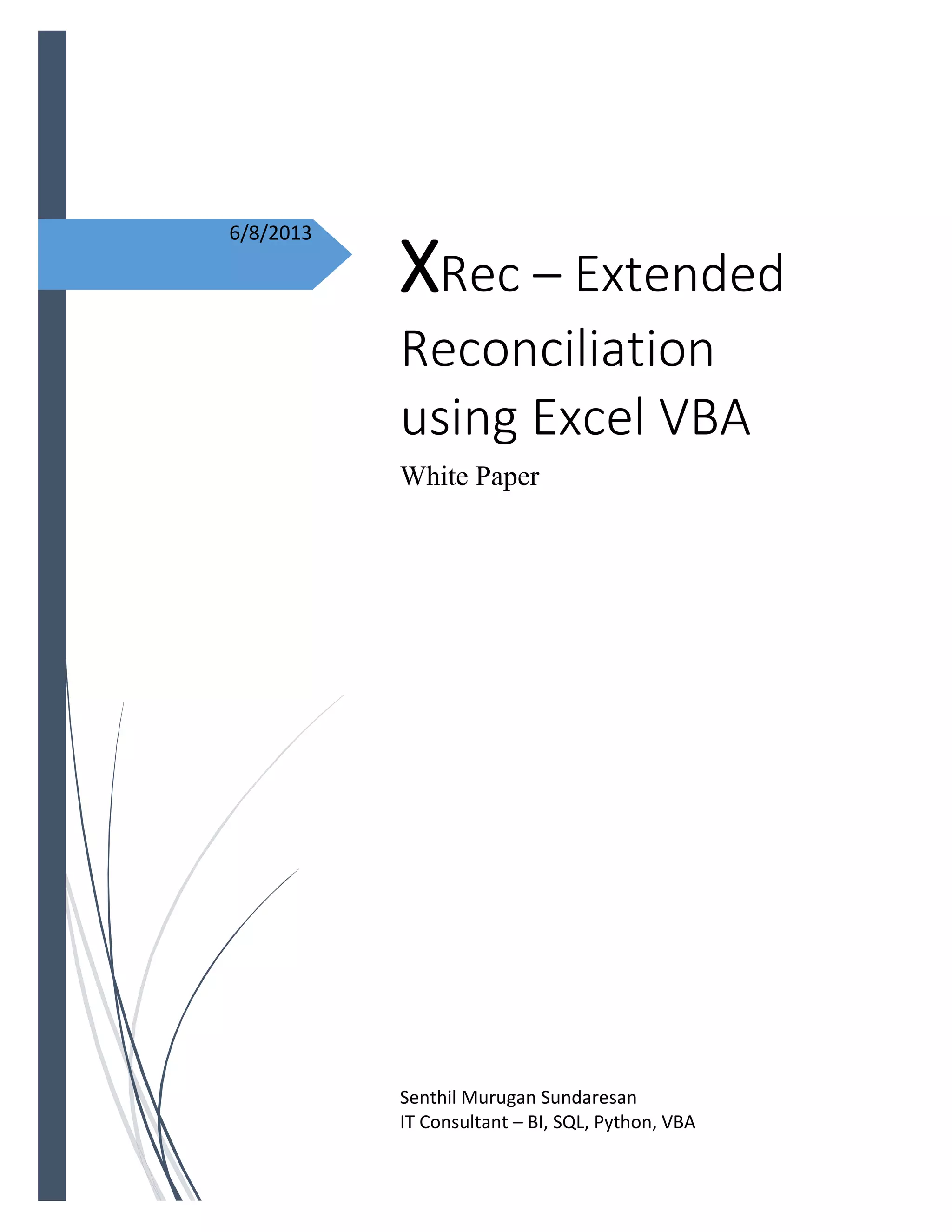 X rec extened reconciliation using excel vba | PDF
