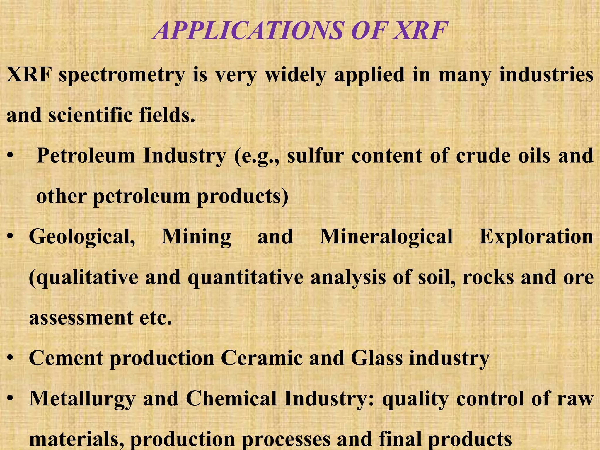Xrf Rocks X-RAY FLUORESECENCE | PPTX
