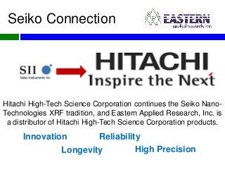 XRF Analyzer for Coating Thickness Quality Control Hitachi FT-110A XRF