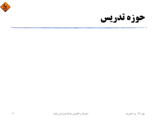 ‫ﺗﺪرﻳﺲ‬ ‫ﺣﻮزه‬
‫ﺑﻬﺎر‬94-‫ح‬.‫اﻋﻠﻤﻲ‬‫ﻧﻴﺎ‬‫ﭼﺎه‬ ‫اﻧﮕﻴﺰش‬ ‫و‬ ‫ﺗﺤﺮﻳﻚ‬‫ﻫﺎ‬)‫ﻳﻜﻢ‬ ‫وﻳﺮاﻳﺶ‬(6
 