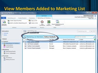 View Members Added to Marketing List
 