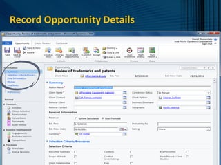 Record Opportunity Details
 