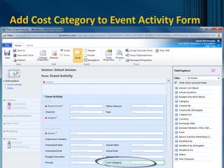 Add Cost Category to Event Activity Form
 