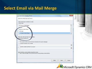 Select Email via Mail Merge
 