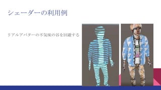 シェーダーの利用例
リアルアバターの不気味の谷を回避する
 