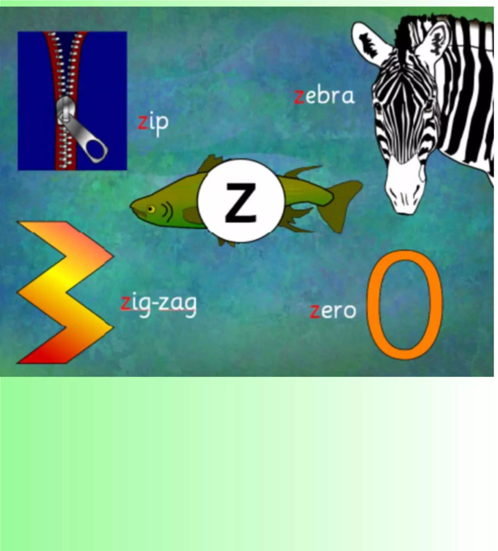 Flashcards and posters Z z