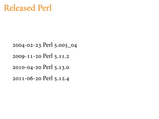 Released Perl


     - -   Perl .     _
     - -   Perl . .
     - -   Perl . .
     - -   Perl . .
 