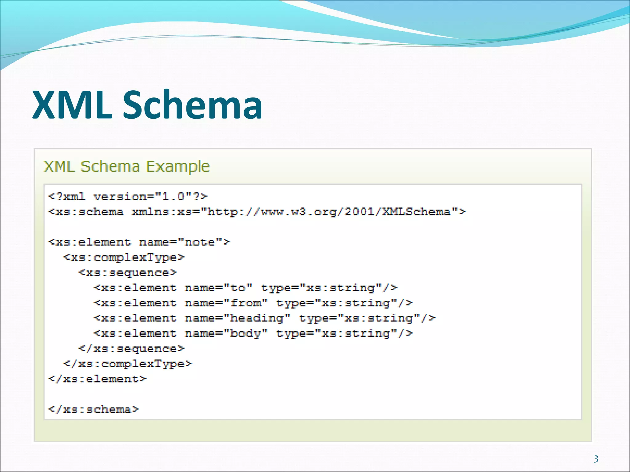XML Schema
3
 