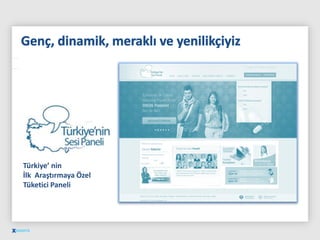 Türkiye’ nin
İlk Araştırmaya Özel
Tüketici Paneli
 