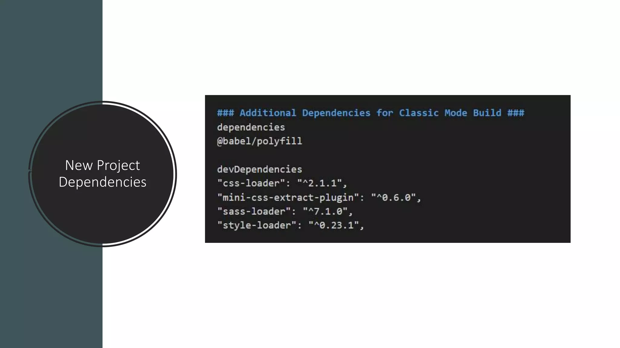 New Project
Dependencies
 