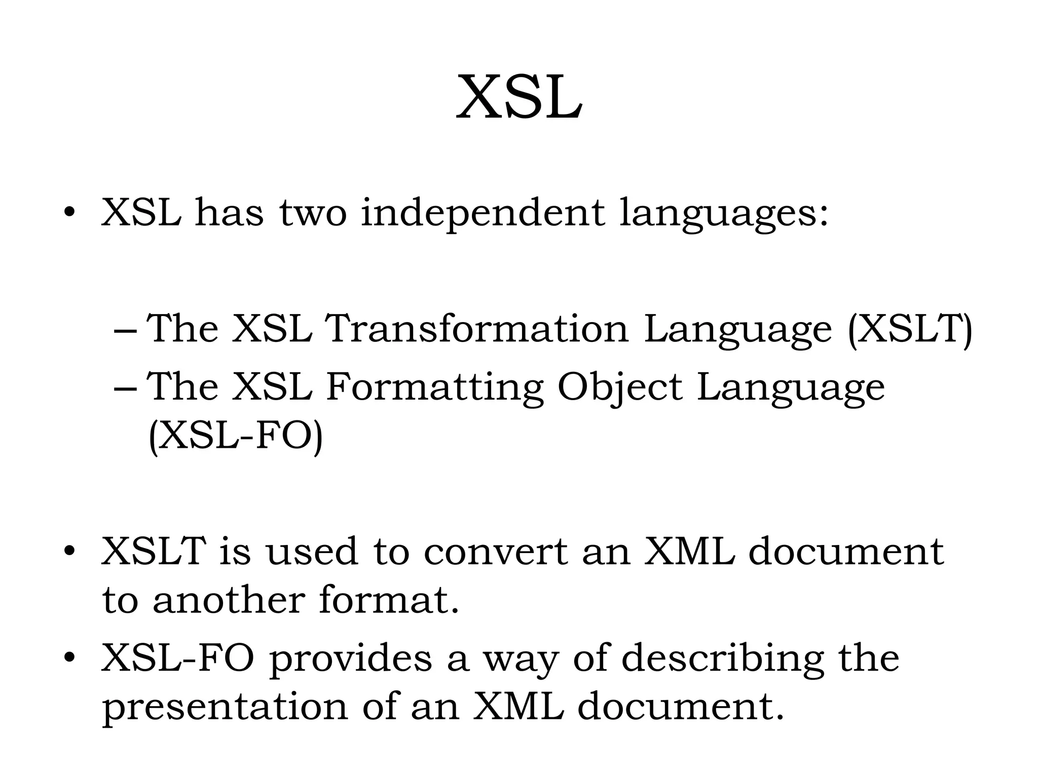 XSL - XML STYLE SHEET | PPTX