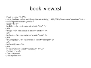 XSL - XML STYLE SHEET | PPT