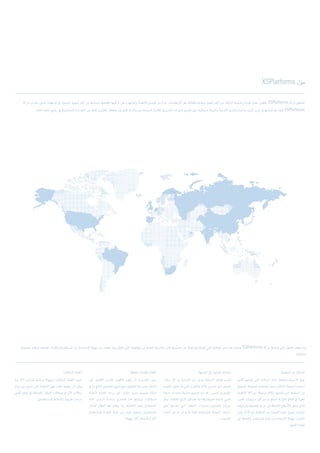 ‫رشكة‬ ‫تحرص‬ .‫املباين‬ ‫واجهات‬ ‫إىل‬ ‫الوصول‬ ‫تسهيل‬ ‫أجل‬ ‫من‬ ‫وصيانتها‬ ‫وفحصها‬ ‫تركيبها‬ ‫وحتى‬ ‫وإنتاجها‬ ‫األنظمة‬ ‫تصميم‬ ‫من‬ ‫ا‬ً‫ء‬‫بد‬ .‫االرتفاعات‬ ‫عىل‬ ‫وفعالية‬ ‫بسالمة‬ ‫العمل‬ ‫أجل‬ ‫من‬ ‫االبتكار‬ ‫يكسوها‬ ‫ثورية‬ ‫حلول‬ ‫بتطوير‬ XSPlatforms ‫رشكة‬ ‫تضطلع‬
.‫العامل‬ ‫أنحاء‬ ‫جميع‬ ‫يف‬ ‫االستشارية‬ ‫الخدمات‬ ‫عن‬ ً‫ال‬‫فض‬ ‫املخزون‬ ‫مبخاطر‬ ‫التعريف‬ ‫وكذلك‬ ‫للمستخدمني‬ ‫الالزمة‬ ‫التدريبية‬ ‫الدورات‬ ‫تقديم‬ ‫عىل‬ ،‫الشاملية‬ ‫وأمريكا‬ ‫األوسط‬ ‫والرشق‬ ‫وآسيا‬ ‫أوروبا‬ ‫غرب‬ ‫يف‬ ‫فروعها‬ ‫عرب‬ ‫ا‬ ً‫أيض‬ XSPlatforms
XSPlatforms ‫حول‬
‫مجموعة‬ ‫وتضم‬ .‫العملية‬ ‫واالبتكارات‬ ‫املسبقة‬ ‫غري‬ ‫االستخدام‬ ‫سهولة‬ ‫عن‬ ‫ناهيك‬ ،‫بها‬ ‫تحظى‬ ‫التي‬ ‫املوثوقية‬ ‫من‬ ‫العالية‬ ‫والدرجة‬ ‫املتني‬ ‫تصميمها‬ ‫عن‬ ً‫ال‬‫فض‬ ،‫بها‬ ‫تتمتع‬ ‫التي‬ ‫الجاذبية‬ ‫مدى‬ ‫هو‬ ‫متميزة‬ XSPlatforms ‫رشكة‬ ‫توفرها‬ ‫التي‬ ‫الحلول‬ ‫يجعل‬ ‫وما‬
:‫منتجاتنا‬
‫السقوط‬ ‫من‬ ‫الحامية‬
‫أقىص‬ ‫نقدمها‬ ‫التي‬ ‫السالمة‬ ‫حبال‬ ‫وأنظمة‬ ‫األسيجة‬ ‫توفر‬
‫للحامية‬ ‫املحمولة‬ ‫املنتجات‬ ‫تحتل‬ .‫الدامئة‬ ‫الحامية‬ ‫درجات‬
‫األنظمة‬ ‫أكرث‬ ‫بني‬ ‫مرموقة‬ ‫مكانة‬ ‫نقدمها‬ ‫التي‬ ‫السقوط‬ ‫من‬
‫الرضر‬ ‫مستويات‬ ‫أقل‬ ‫من‬ ‫به‬ ‫تتمتع‬ ‫ملا‬ ‫ا‬ً‫ر‬‫نظ‬ ‫العامل‬ ‫يف‬ ‫ا‬ً‫ر‬‫تطو‬
.‫وتركيبها‬ ‫تجميعها‬ ‫رسعة‬ ‫إىل‬ ‫باإلضافة‬ ‫باألسطح‬ ‫يلحق‬ ‫الذي‬
‫بعني‬ ‫األخذ‬ ‫مع‬ ‫السقوط‬ ‫من‬ ‫الحامية‬ ‫حلول‬ ‫جميع‬ ‫ممت‬ُ‫ص‬
‫إىل‬ ‫باإلضافة‬ ‫املستخدم‬ ‫وسالمة‬ ‫االستخدام‬ ‫سهولة‬ ‫االعتبار‬
.‫املنتج‬ ‫فعالية‬
‫الواجهة‬ ‫إىل‬ ‫الوصول‬ ‫معدات‬
.‫مكان‬ ‫كل‬ ‫يف‬ ‫الرصامة‬ ‫من‬ ‫مبزيد‬ ‫السالمة‬ ‫قواعد‬ ‫تتسم‬
‫بالقيمة‬ ‫تلحق‬ ‫قد‬ ‫التي‬ ‫واألرضار‬ ‫اآلثار‬ ‫من‬ ‫حد‬ ‫أدىن‬ ‫لضامن‬
‫صيانة‬ ‫وحدات‬ ‫وضبط‬ ‫تصميم‬ ‫تم‬ ‫قد‬ ،‫للمبنى‬ ‫املعامرية‬
‫توفر‬ .‫الخاصة‬ ‫املباين‬ ‫خصائص‬ ‫ملالءمة‬ ‫ا‬ً‫خصيص‬ ‫املتينة‬ ‫املبنى‬
‫أعىل‬ ‫نقدمها‬ ‫التي‬ ‫السقف‬ ‫وسيارات‬ ‫الجندول‬ ‫عربات‬
‫أحدث‬ ‫من‬ ‫به‬ ‫تزخر‬ ‫ملا‬ ‫ا‬ً‫ر‬‫نظ‬ ‫للمستخدم‬ ‫الحامية‬ ‫درجات‬
.‫التقنيات‬
‫املعلقة‬ ‫املنصات‬ ‫أنظمة‬
‫عىل‬ ‫األفضل‬ ‫باألمس‬ ‫األفضل‬ ‫يكون‬ ‫أن‬ ‫بالرضورة‬ ‫ليس‬
‫يف‬ ‫لنا‬ ‫التابع‬ ‫املصممني‬ ‫فريق‬ ‫نجح‬ ،‫املنطلق‬ ‫هذا‬ ‫ومن‬ .‫الدوام‬
‫ألنظمة‬ ‫اخرتاع‬ ‫براءة‬ ‫عىل‬ ‫حاصل‬ ‫جديد‬ ‫تصميم‬ ‫ابتكار‬
‫أثناء‬ ‫الرتكيب‬ ‫بسالمة‬ ‫التصميم‬ ‫هذا‬ ‫ويتمتع‬ .‫السقاالت‬
‫املبتكر‬ ‫النظام‬ ‫هذا‬ ‫يجعل‬ ‫إذا‬ .‫التفكيك‬ ‫وعند‬ ‫االستخدام‬
‫وباستخدام‬ ‫التحرك‬ ‫حرية‬ ‫من‬ ‫مبزيد‬ ‫ينعمون‬ ‫املستخدمني‬
.‫سهولة‬ ‫أكرث‬ ‫ونقل‬ ‫ًا‬‫ن‬‫أما‬ ‫أكرث‬
‫السقاالت‬ ‫أنظمة‬
‫مام‬ ‫أكرث‬ ‫للرتكيب‬ ‫وسالمة‬ ‫بسهولة‬ ‫السقاالت‬ ‫أنظمة‬ ‫تتميز‬
‫مزايا‬ ‫بني‬ ‫تجمع‬ ‫التي‬ ‫األنظمة‬ ‫فهي‬ .‫عقل‬ ‫يتخيله‬ ‫أن‬ ‫ميكن‬
‫أقىص‬ ‫توفري‬ ‫إىل‬ ‫باإلضافة‬ ،‫التنقل‬ ‫وسقاالت‬ ‫األبراج‬ ‫سقاالت‬
.‫للمستخدمني‬ ‫والسالمة‬ ‫املرونة‬ ‫درجات‬
 