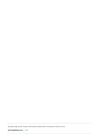 Pays-Bas (siège social) - Europe, Asie-Pacifique, Moyen-Orient, Amérique du Nord et du Sud.
info@xsplatforms.com 2.6
 