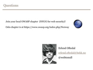 Avoiding DOM based XSSBeware of the inputs in this context