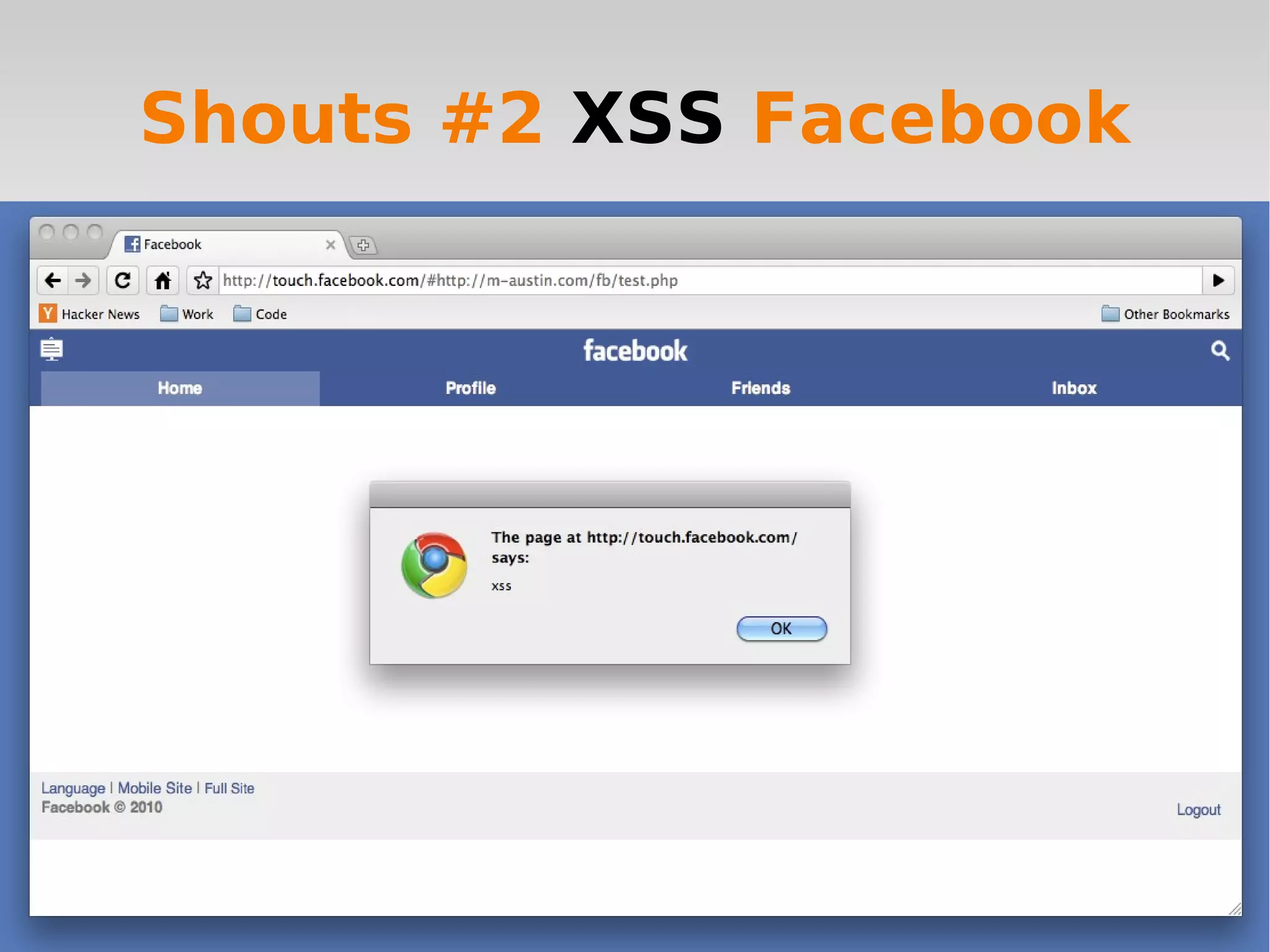 Shouts #2  XSS  Facebook 