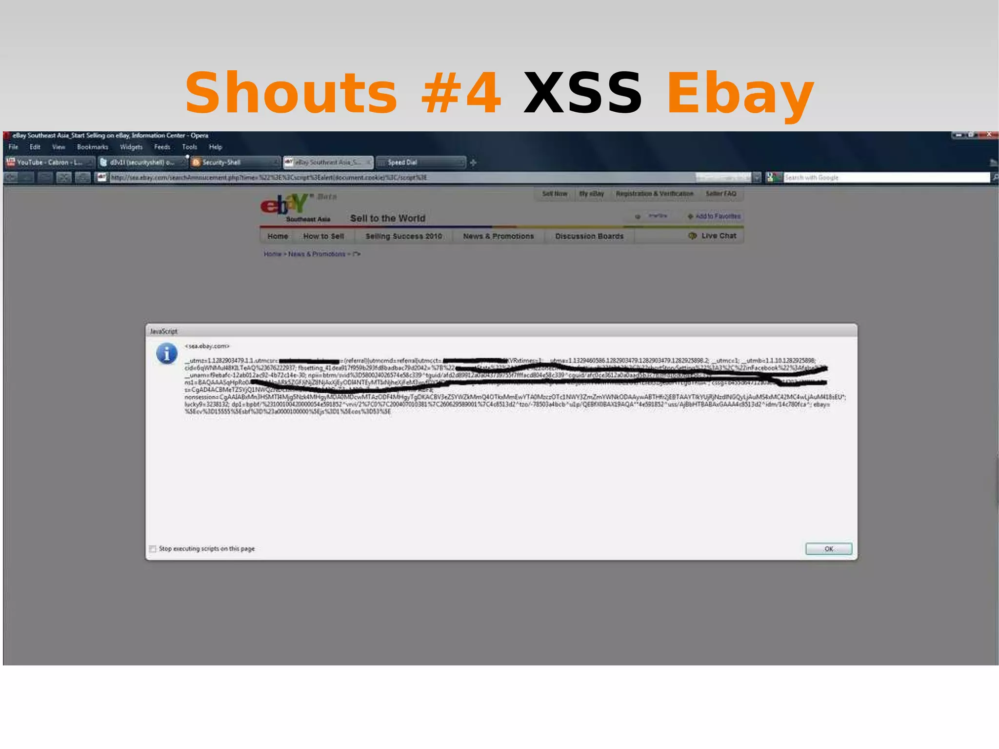 Shouts #4  XSS  Ebay 