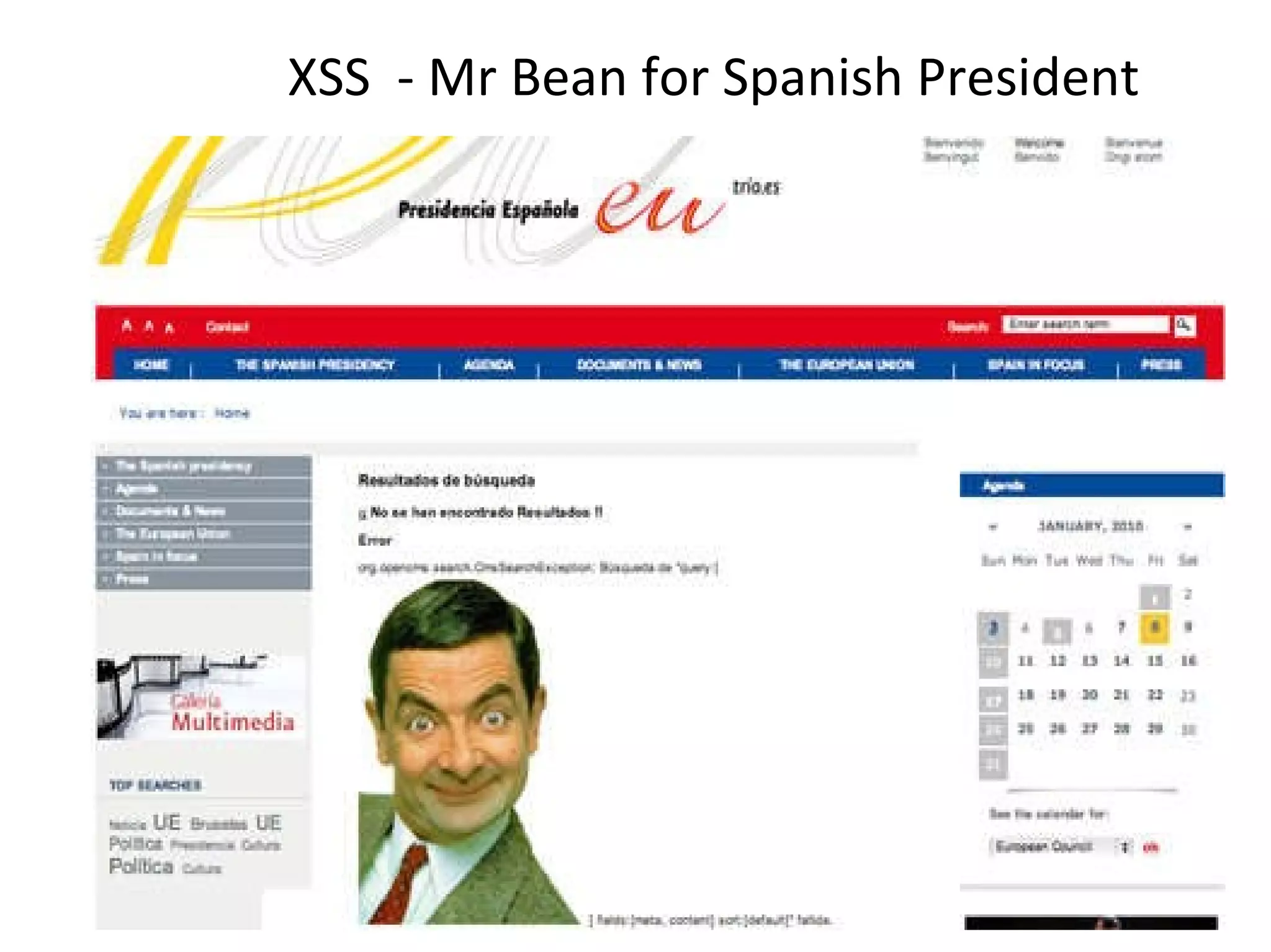 XSS - Mr Bean for Spanish President 