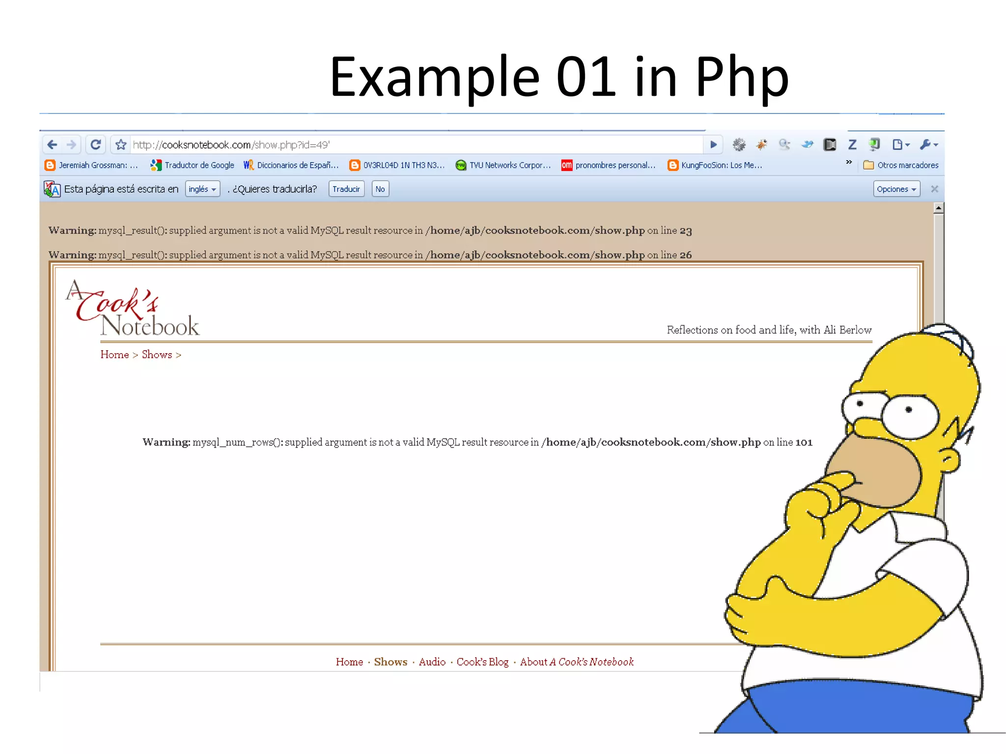 Example 01 in Php 