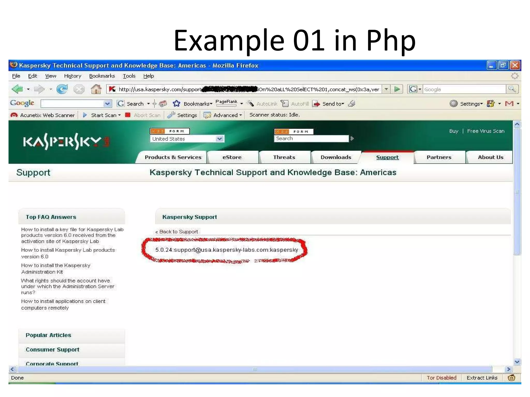 Example 01 in Php 