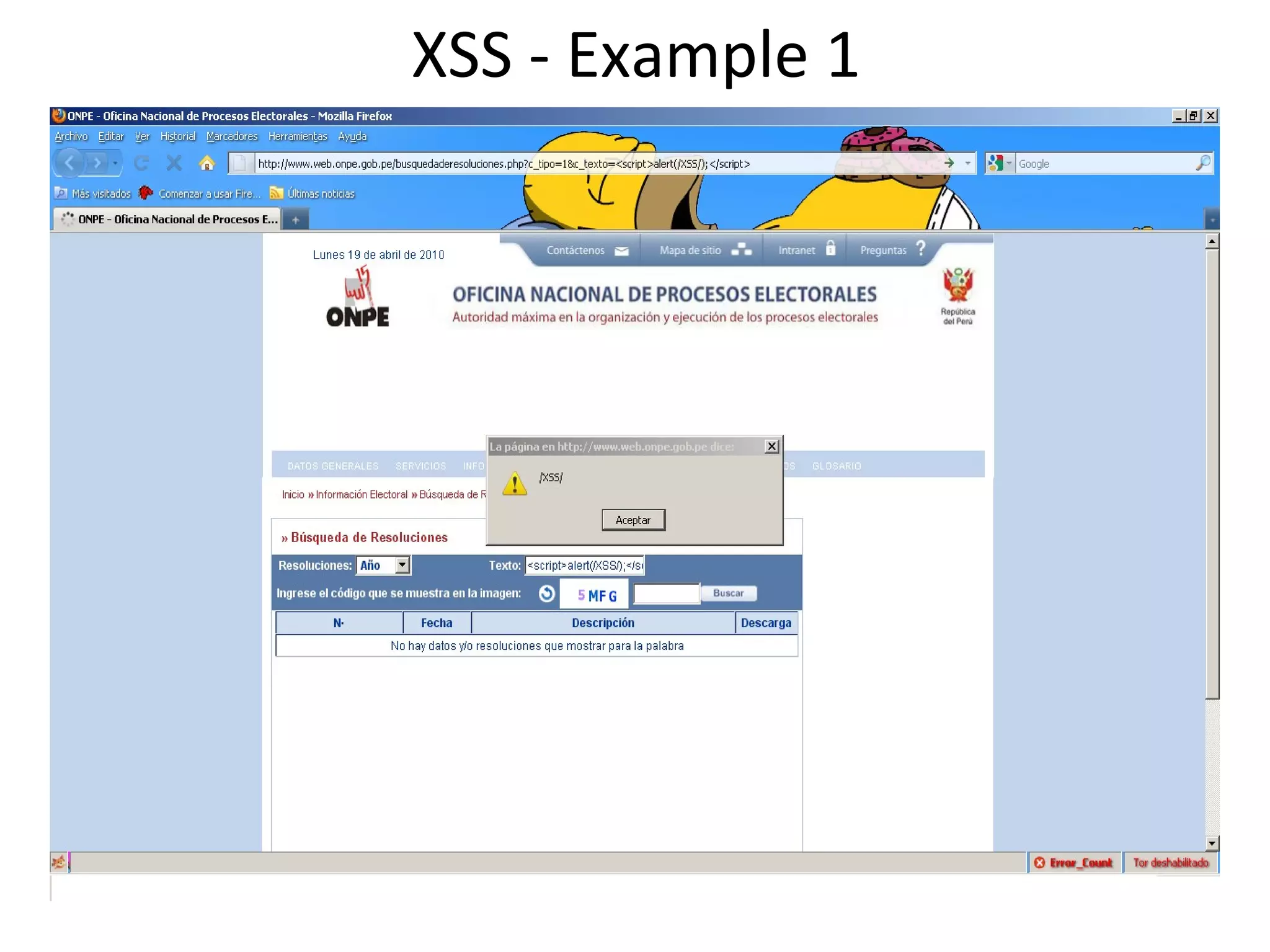 XSS - Example 1 