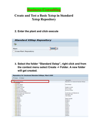 Xstep Menu Create SAP Xstep - SAP PP-PI | PDF