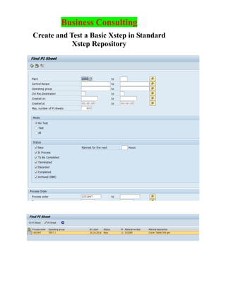 Xstep Completed Create SAP Xstep - SAP PP-PI | PDF